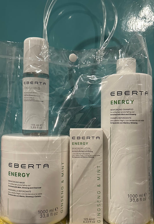 Kit Eberta 1-Champú Energético 1000ml,1-Mascarilla Energética 1000ml,1-Gotero Energético 125ml,1-Acabado Eberta 115ml