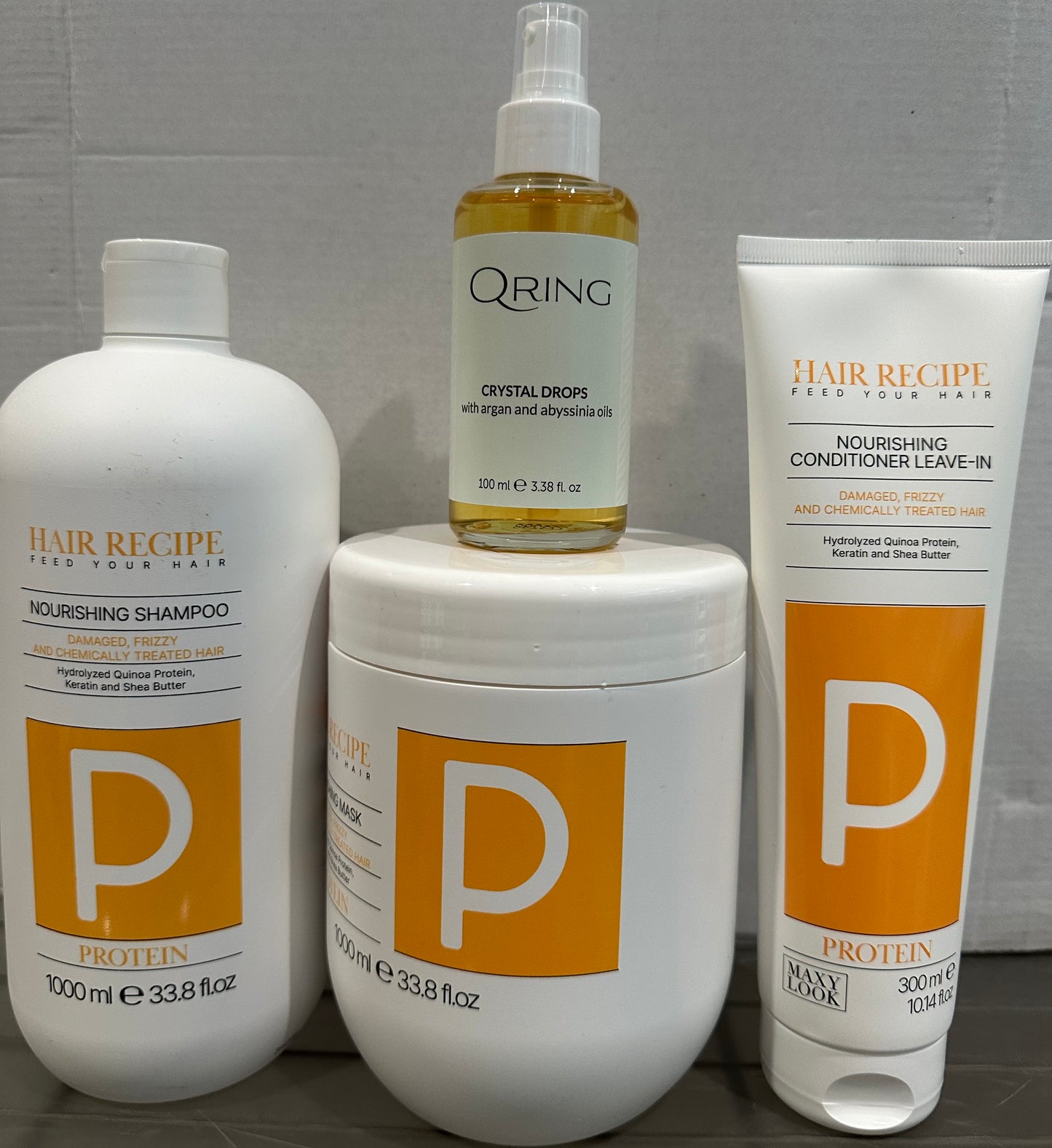 Maxy Look Set Nourishing Shampoo,MAsk,Nour conditioner leave-In and Crystal Drops !