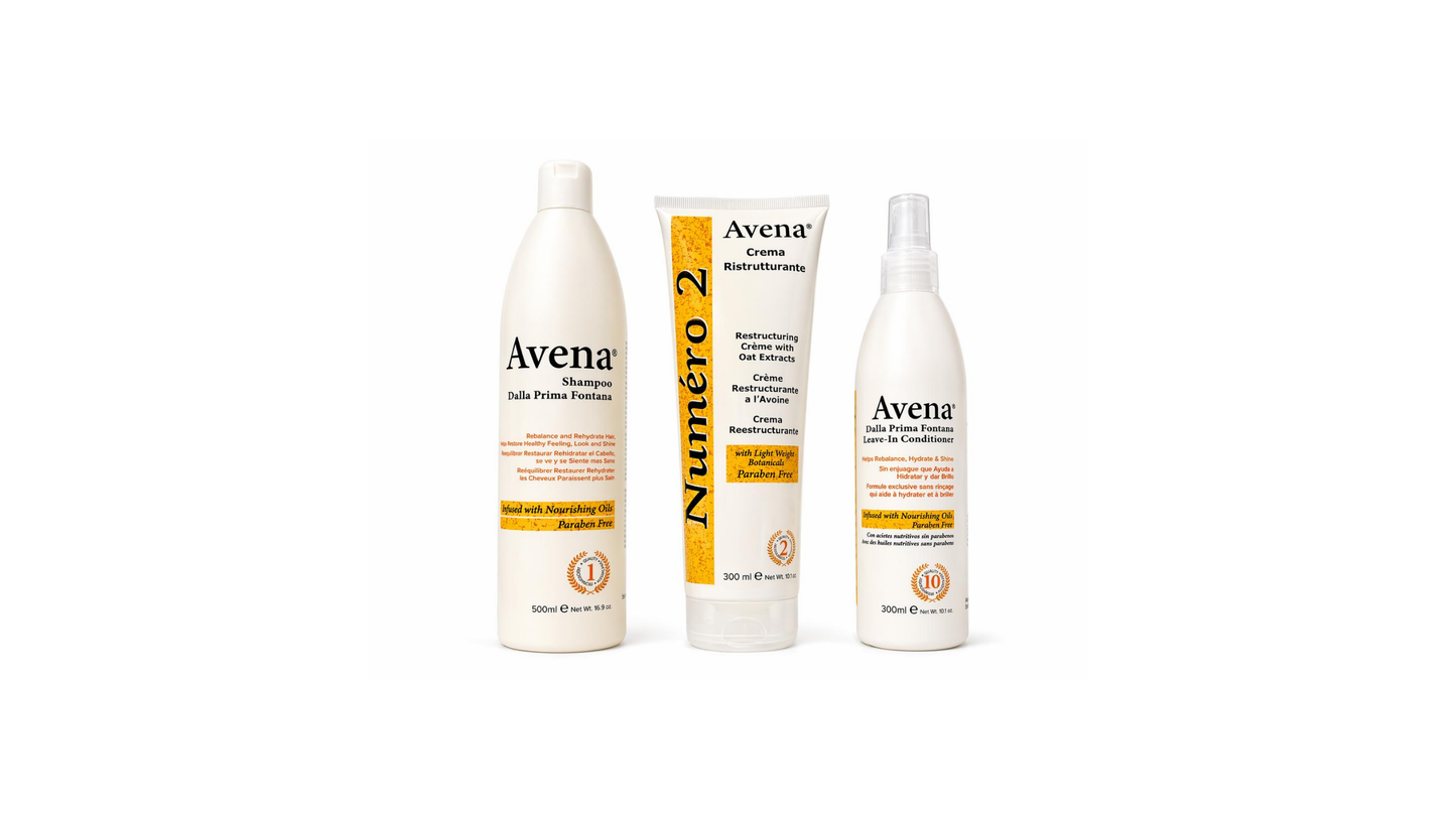 Avena Hair Repair Set | Shampoo, Restructuring Cream & Leave-In Conditioner