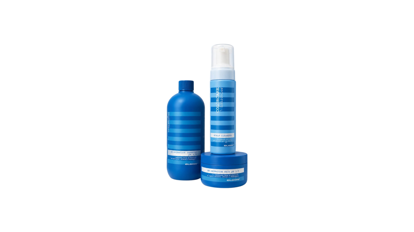 Elgon Re-Animation Hair Repair Set | Shampoo, Scalp Foam & Hair Mask