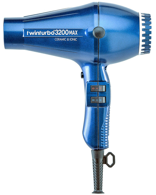 Secador de pelo profesional Twin Turbo 3200 de cerámica e iones, color negro