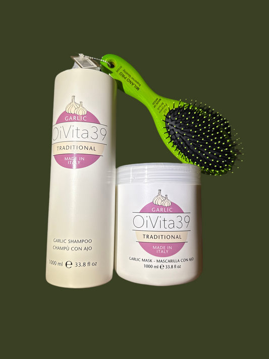 Oivita39 Duo 1-Garlic Sh 33.8 Oz 1-Garlic Mask 33.8 Oz + Free Brush Milano Pro 👀