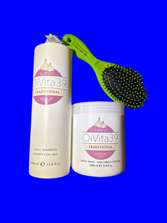 Oivita39 Duo 1-Garlic Sh 33.8 Oz 1-Garlic Mask 33.8 Oz + Free Brush Milano Pro 👀