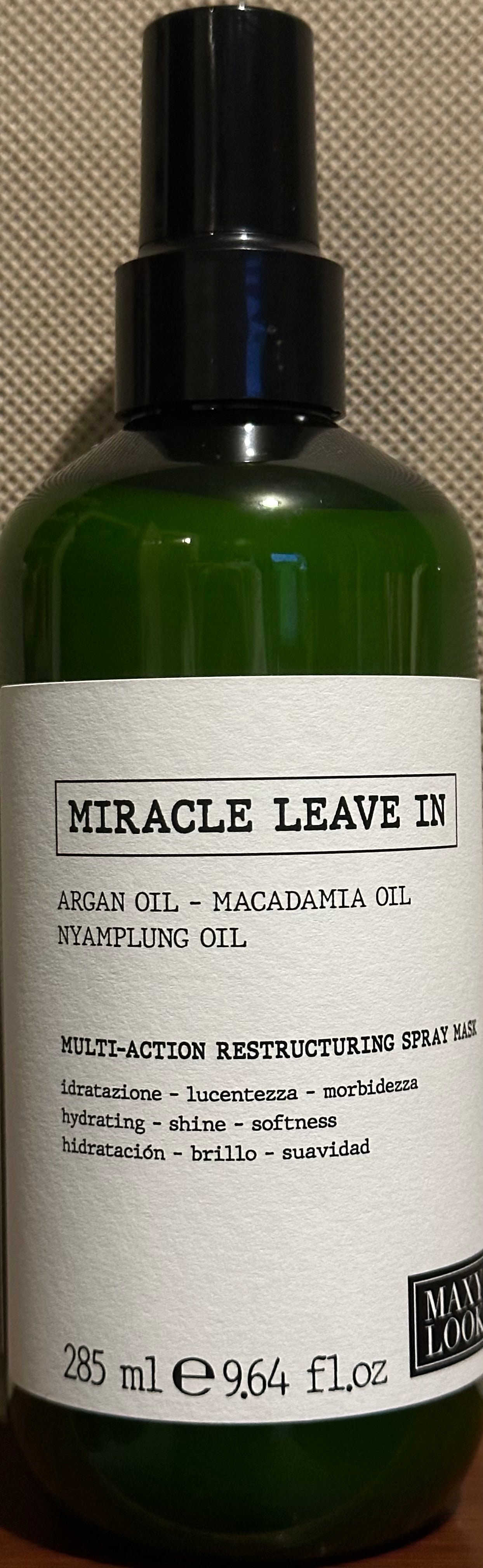 Maxy Look MiracleSpray Mask Leave-In Argan Oil-Macadamia Oil,Nyamplung Oil 285 Ml !