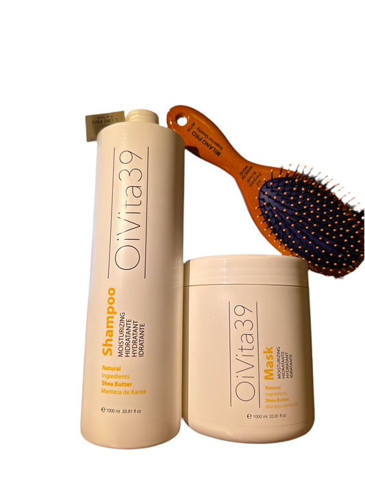 Oivita39 Duo 1-Sh Shea Butter 33.8 Oz    1-Mask Shea Butter 33.8 Oz + Free Brush Milano Pro👀