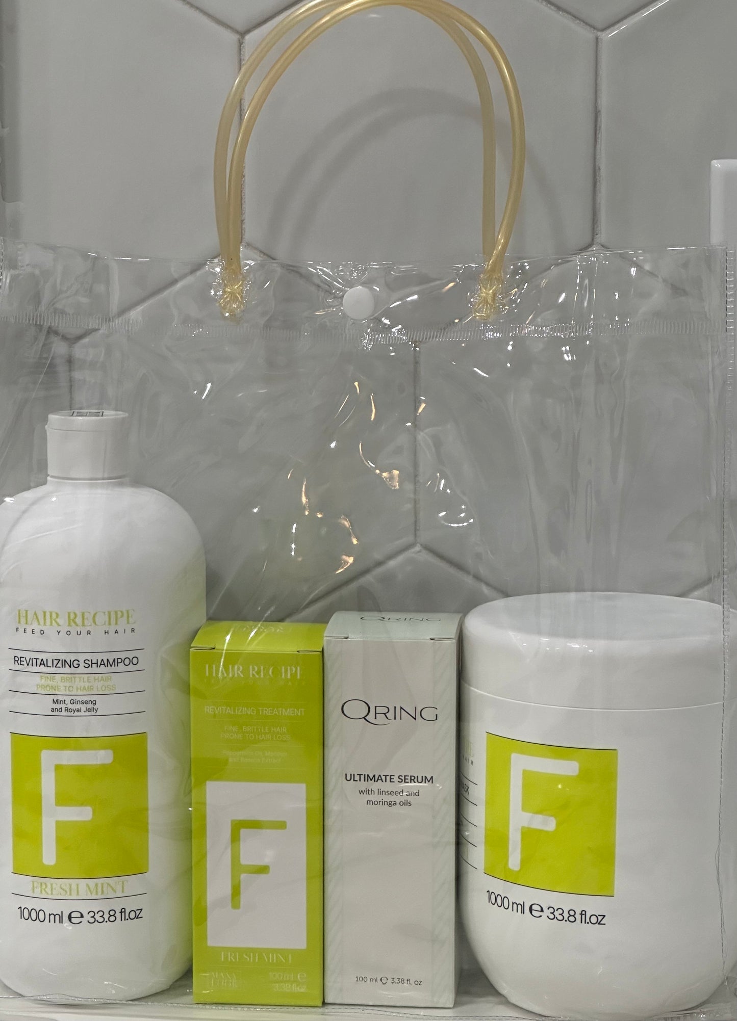 Maxy Look Set 4pz 1-Sh Rev 1000ml 1-Rev Mask 1000ml 1-Rev Threat 100ml 1-Qring Ultimate Serum 100ml