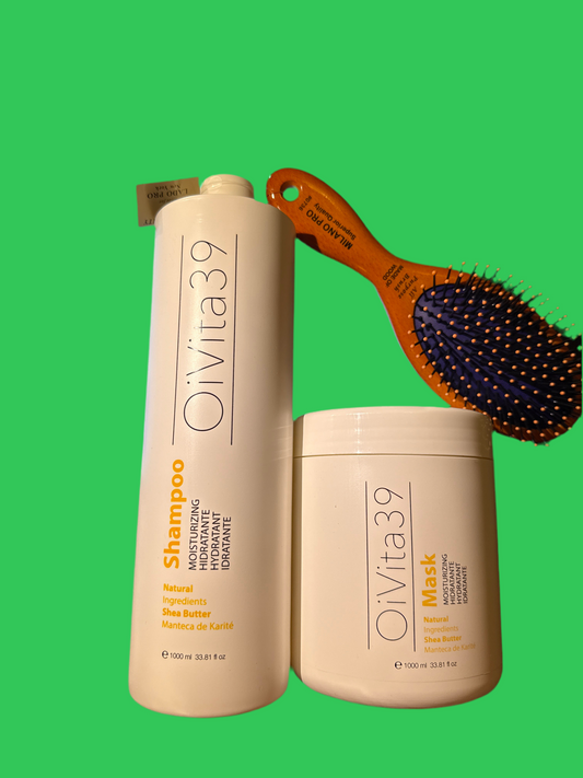 Oivita39 Duo 1-Sh Shea Butter 33.8 Oz    1-Mask Shea Butter 33.8 Oz + Free Brush Milano Pro👀