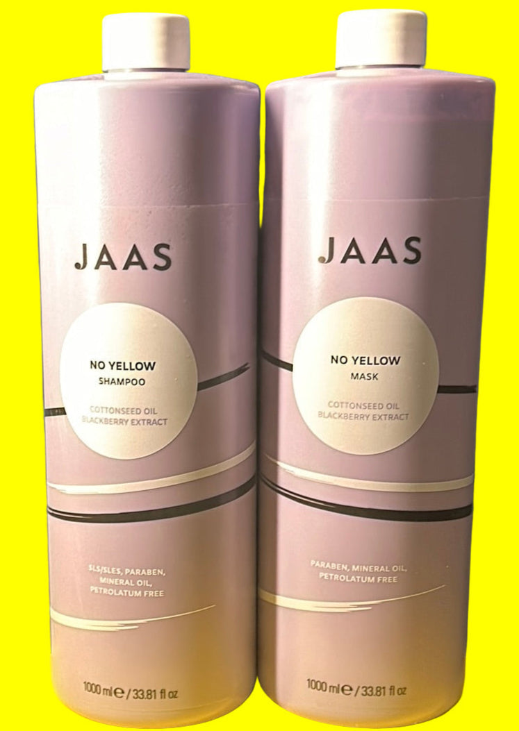 DÚO DE CHAMPÚ Y MASCARILLA JAAS NO YELLOW 1000 ml