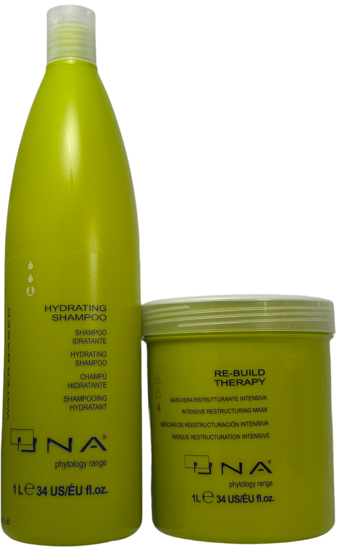Dúo Una 1-Hydrating Shampoo 34 fl Oz ,1-Re-Build Therapy Mask 34 fl Oz