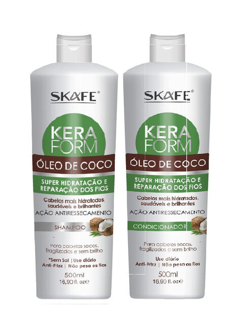Estuche Shampoo+Acondicionador Keraform Óleo de Coco Skafe 500 ml