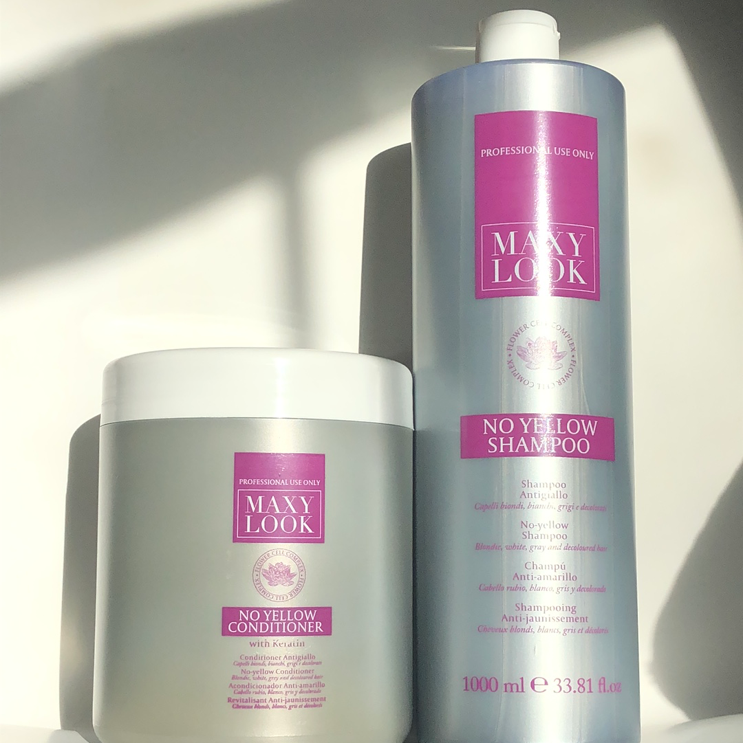 Maxy look Duo No Yollow Shampoo 1000ml & Conditioner 1000ml