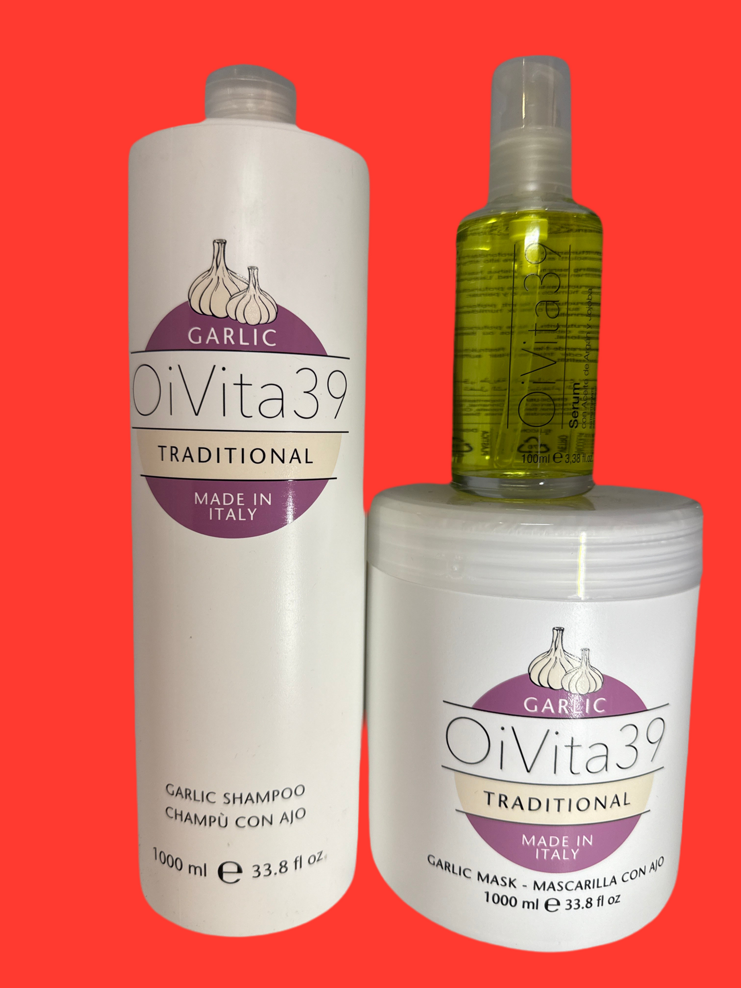Kit Oivita39 3-Pz Para cabello Tratado Quimicamte,1-Champú 1000ml 1-Mascarilla 1000ml 1-Serum 100ml