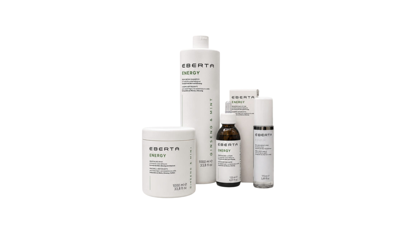 Eberta Energy Hair Care Set | Shampoo, Mask, Lotion & Finish Spray