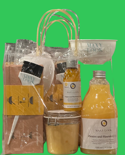 Kit de reestructuración profunda Maxy Look Egg Line de 4 piezas con lazo, cepillo y bolsa adicionales