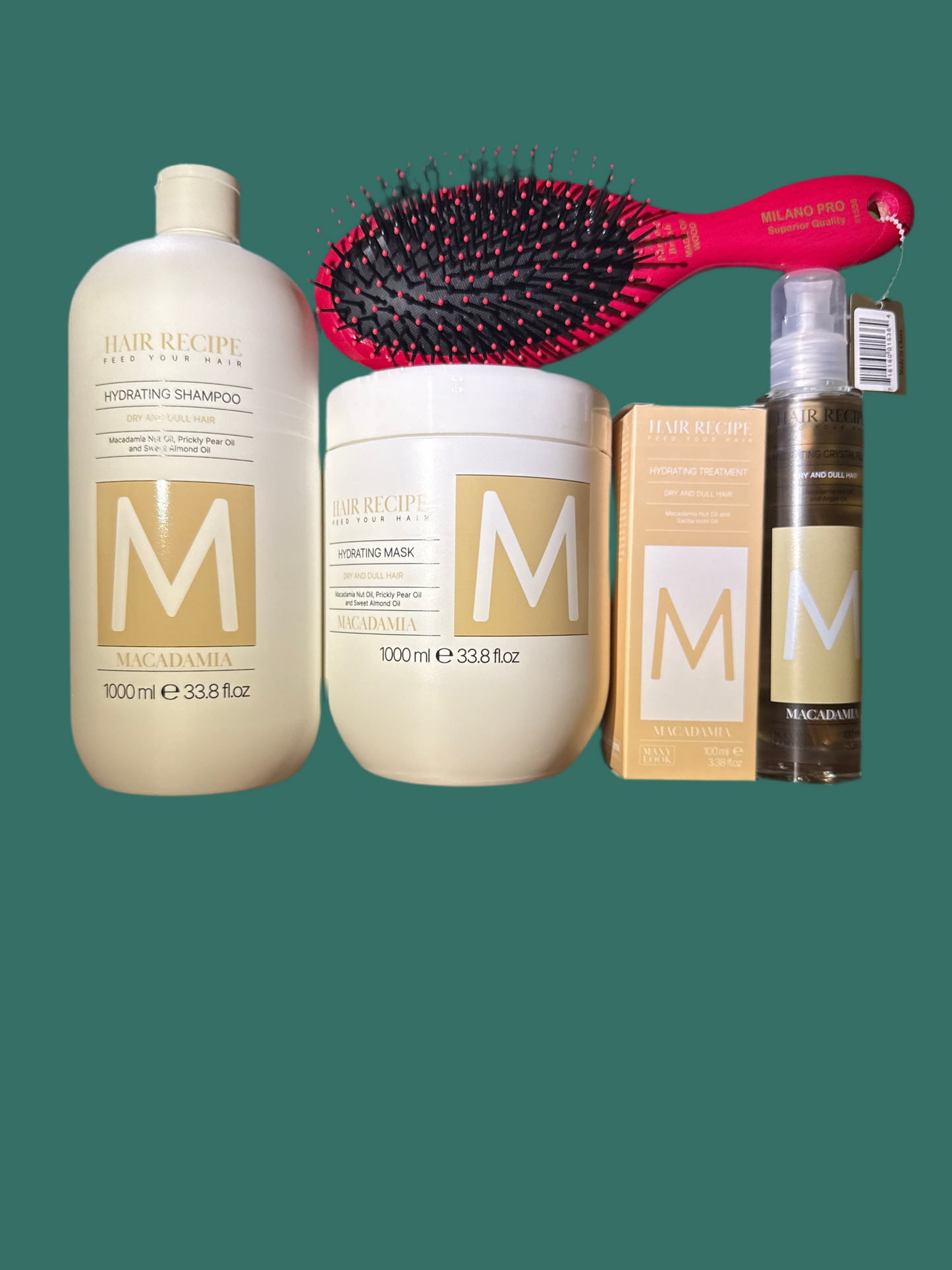 Set ML 1-Sh Macadamia 1000ml,1-Mask Mac 1000ml,1-Mac Treat 100ml & 1-Serum Mac 100ml +FreeBrush 👀