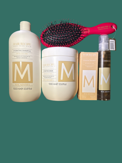 Set ML 1-Sh Macadamia 1000ml,1-Mask Mac 1000ml,1-Mac Treat 100ml & 1-Serum Mac 100ml +FreeBrush 👀