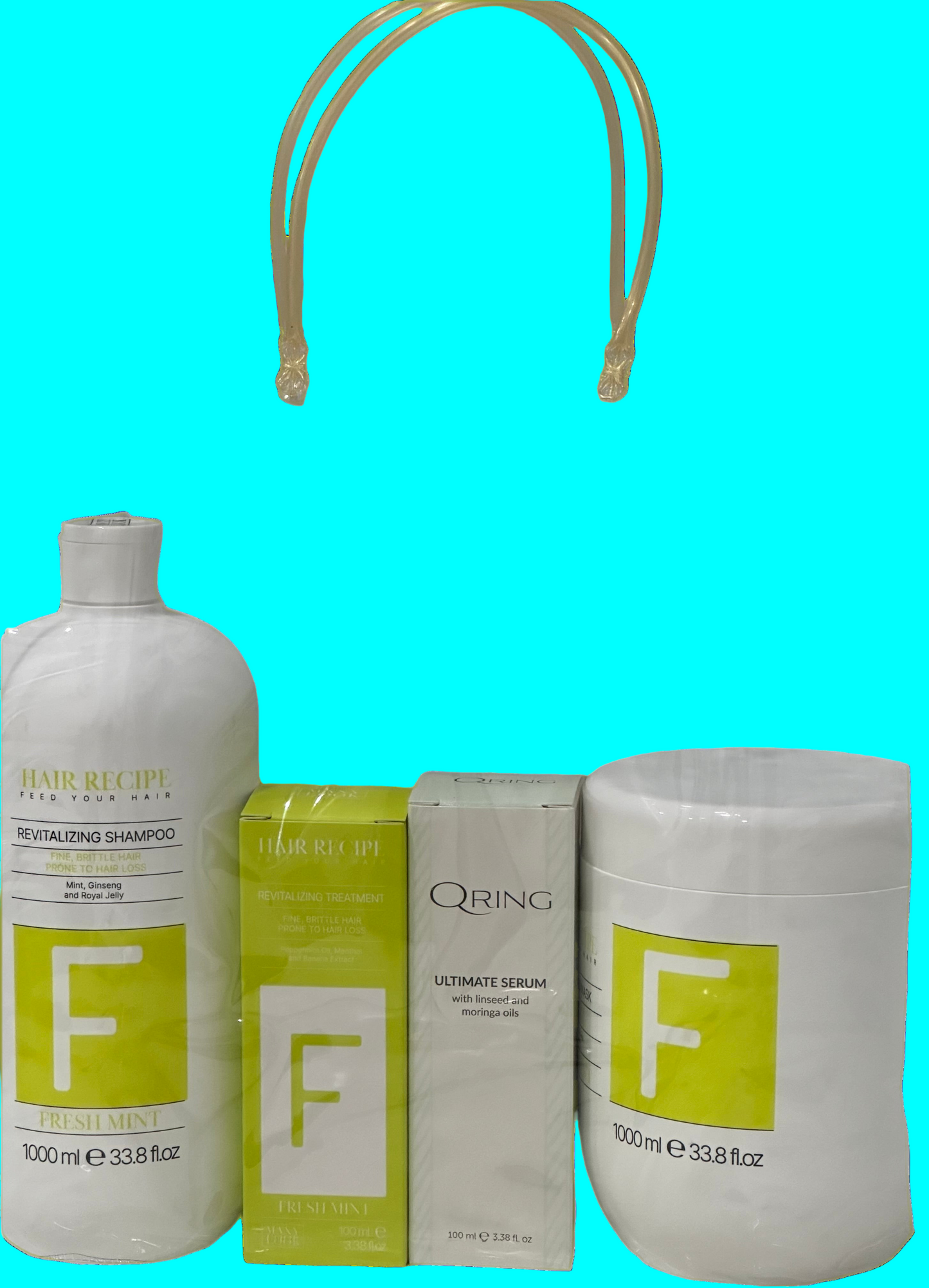 Set Maxy Look 4pz 1-Sh Rev 1000ml 1-Rev Mascarilla 1000ml 1-Rev Threat 100ml 1-Qring Ultimate Serum 100ml