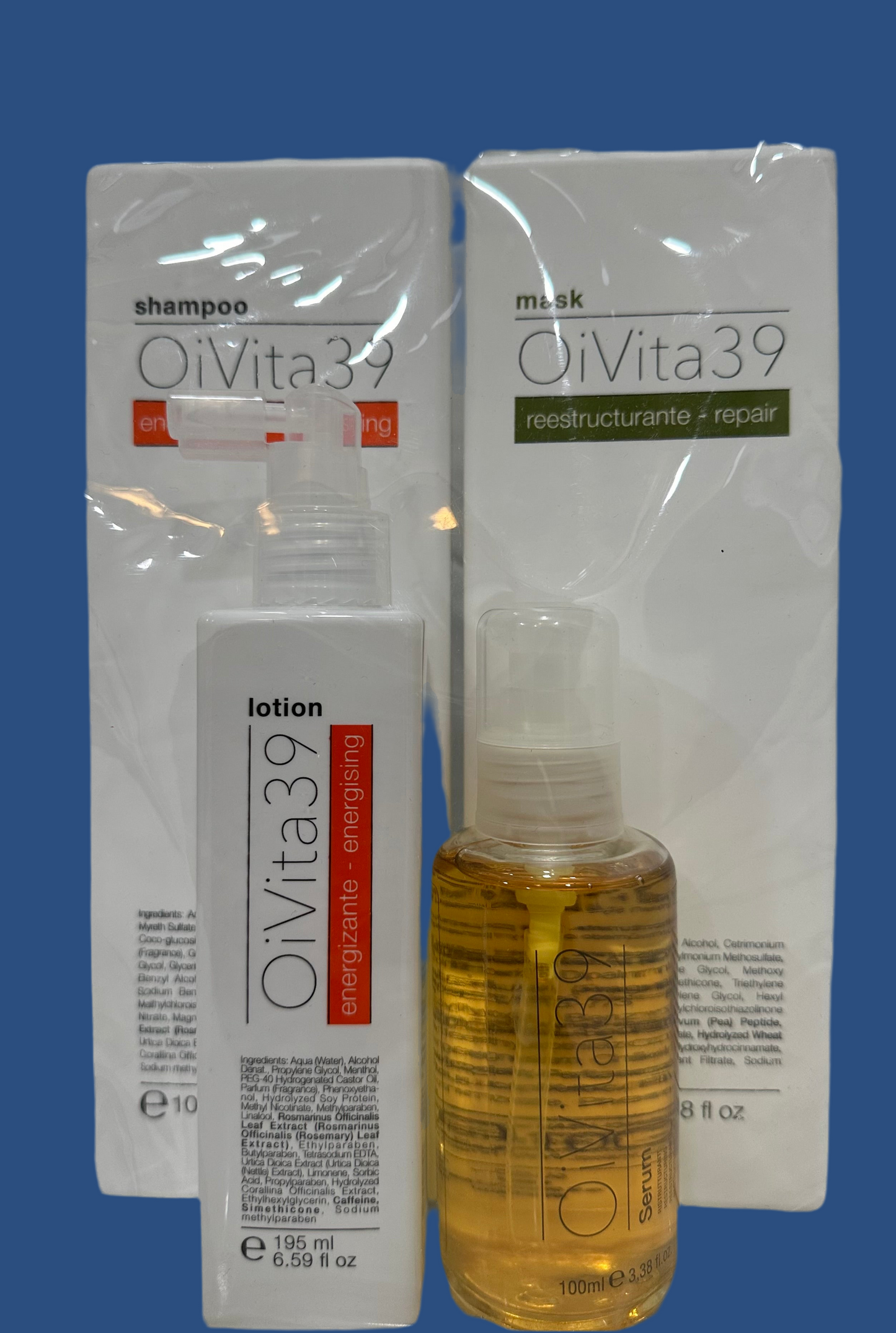 Oivita39 Set Shampoo1000ml,Mask Reetruct 1000ml,Lotion Energy 195ml & Reetruct Serum 100ml