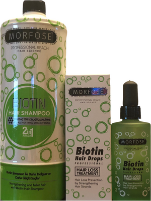 Morfose Duo Biotin Shampoo 1000ml And Hair Drops Treatment 100ml