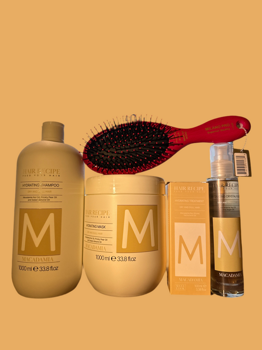 Set ML 1-Sh Macadamia 1000ml,1-Mask Mac 1000ml,1-Mac Treat 100ml & 1-Serum Mac 100ml +FreeBrush 👀