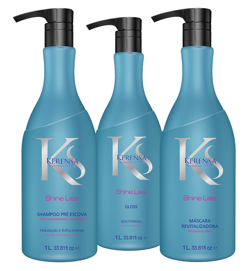 Set de keratina Kerensa Shine Liss de 3 piezas