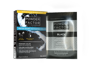 POWDER FACTOR THE POWDER COLOR THAT IS ACTIVATED ONLY BY WATER( BLACK )