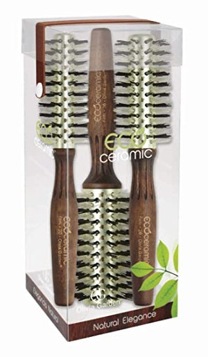 olivia garden eco ceramic brush nylgard bristles box deal (contains 1 each: ec-20f 1 3/4", ec-26f 2 1/8", ec-36f 2 1/2