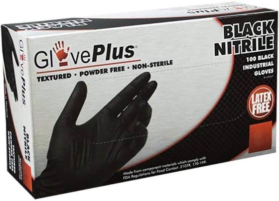 Glove Plus 100 Black Industrial Gloves(Medium)