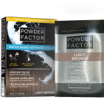 POWDER FACTOR THE POWDER COLOR THAT IS ACTIVATED ONLY BY WATER ( LiGHT BROWN )